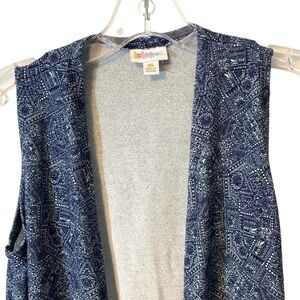 NWT Lularoe Blue Joy Vest Duster Women’s Size XS